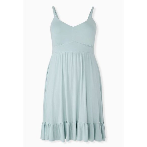 torrid Dresses & Skirts - Torrid Super Soft Mint Blue Shirred Skater Dress